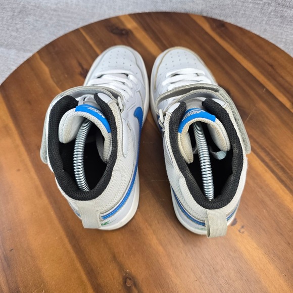 Nike Court Vision Mid Top Kids White Blue Basketball Shoes CD7782 012 Sz 5.5Y - Picture 10 of 14